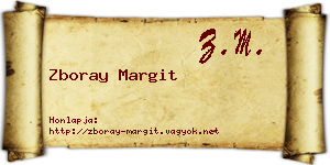 Zboray Margit névjegykártya